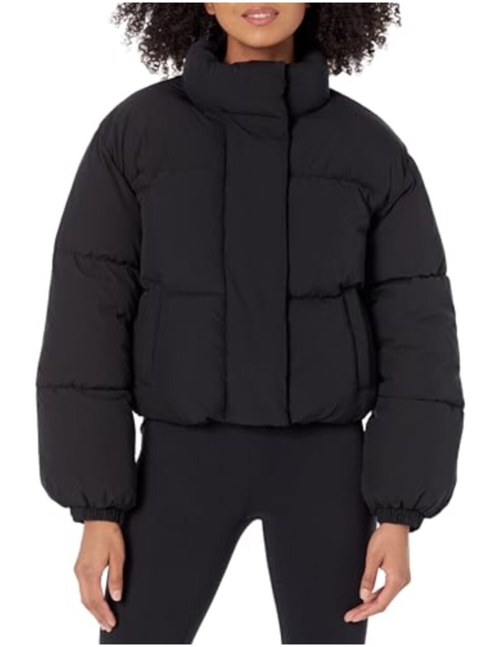 Women's Cropped Puffer Jacket Quilted Water-Resistant Winter Coat